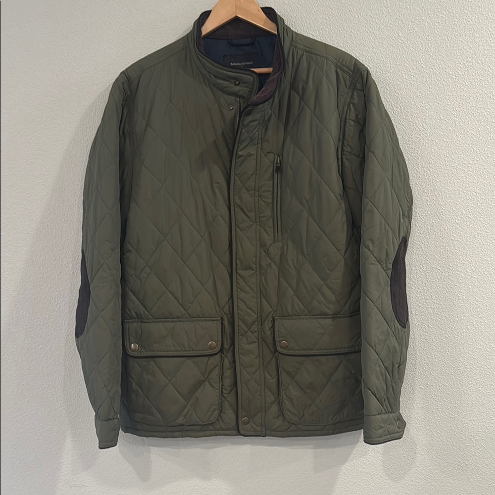 Banana Republic Men's Quilted Green Jacket